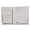 Lion 33-Inch Access Door & Double Drawer Combo w/Towel Rack