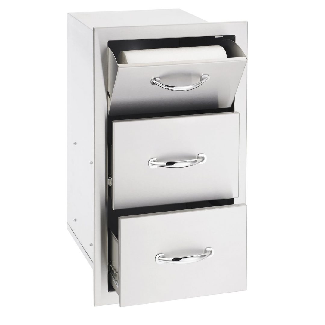 SUMMERSET 17" Vertical 2-Drawer & Paper Towel Holder Combo