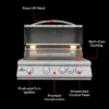 Blaze LTE+ 32-Inch 4-Burner Built-In Natural Gas/ Propane Gas Grill w/ Lift-Assist Hood & Rear Infrared Burner - BLZ-4LTE3-NG/LP - Image 4