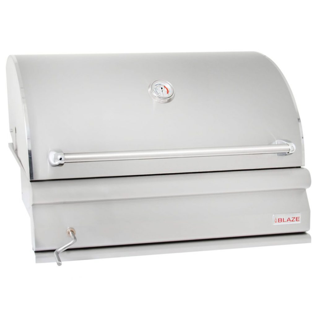 Blaze 32-Inch Built-In Stainless Steel Charcoal Grill With Adjustable Charcoal Tray