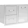 TrueFlame 33" 2-Drawer & Vented LP Tank Pullout Drawer Combo TF-DC2-33LP - Image 2
