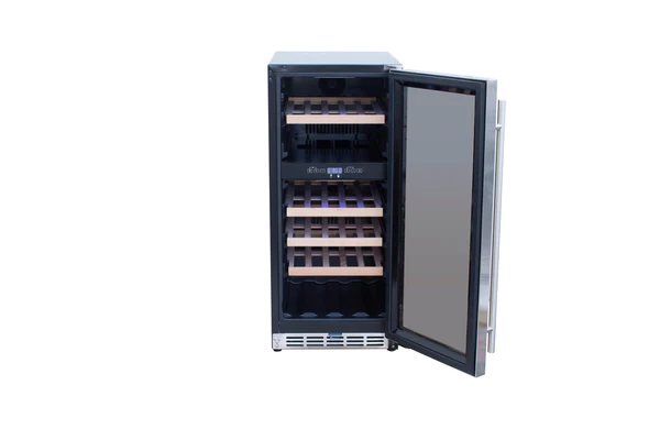 TrueFlame 15" Outdoor Rated Dual Zone Wine Cooler TF-RFR-15WD